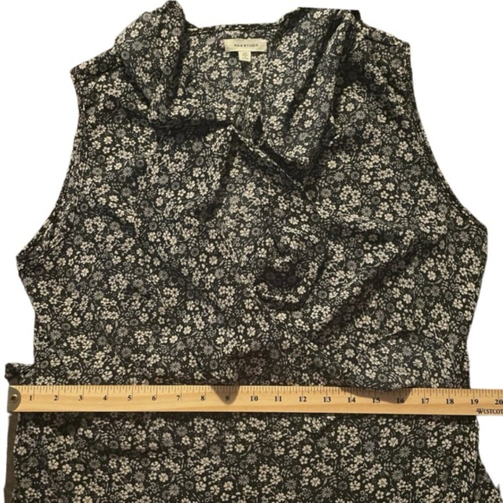 Plus Size Black Floral Flouncy Tiered Wrap Around Dress Tie Ruffles V Neck Sz 2X - Picture 10 of 15